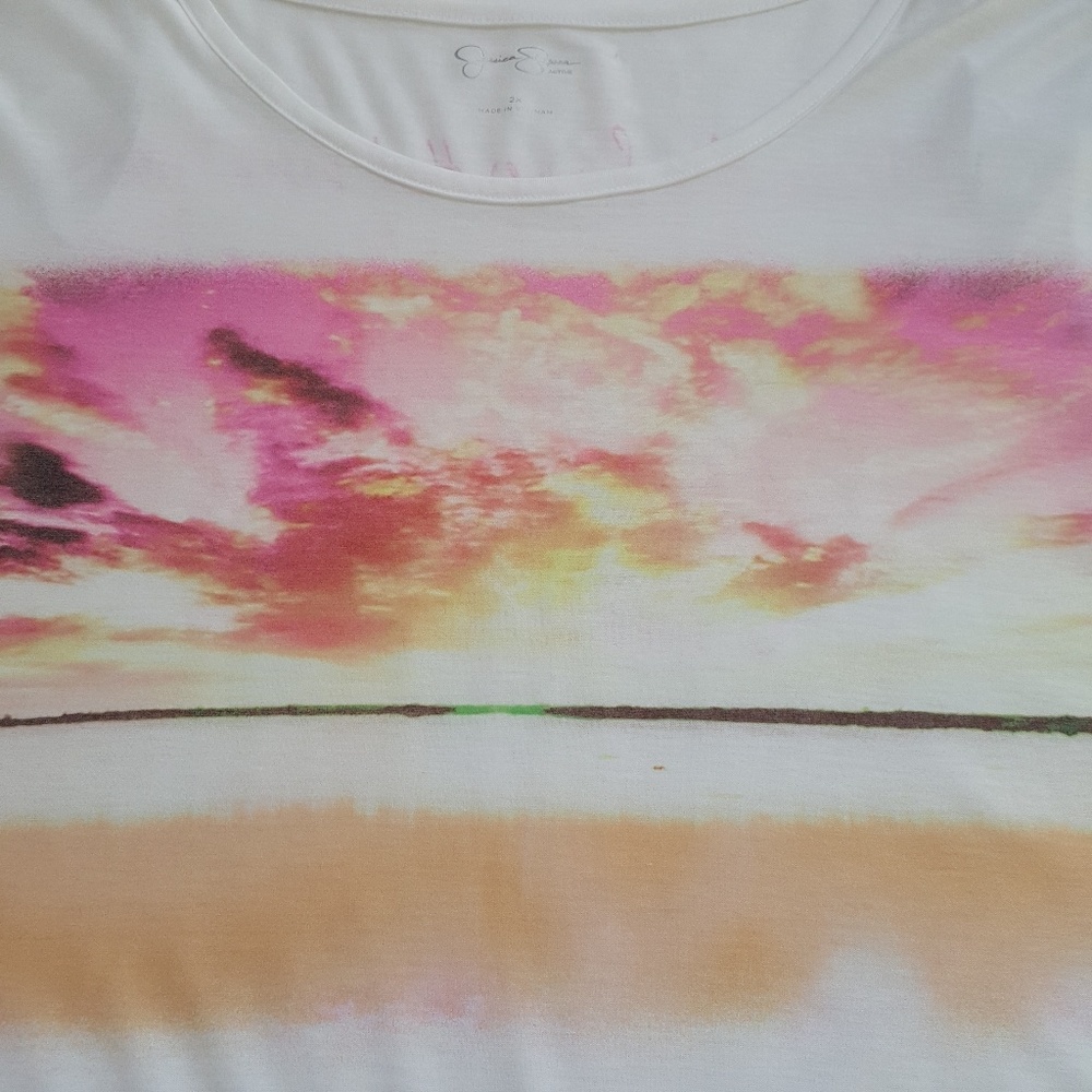 Jessica White Danna Printed Crop Top Shirt 2X NWT - Picture 5 of 7